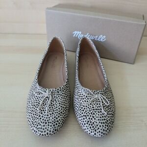Madewell Adelle Ballet Flat Calf Hair Polka Dot Cheetah Print w/box